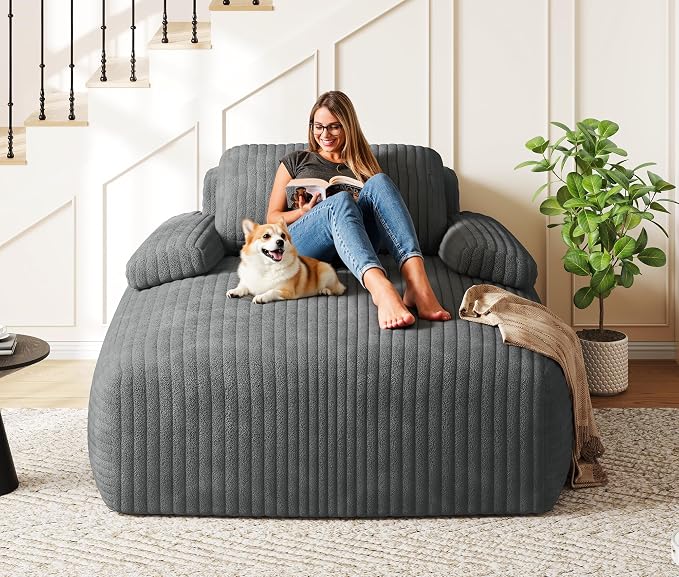 YITAHOME 67"L x 48"W Chaise Lounge Chair Indoor, Oversized Corduroy Upholstered - Image 9