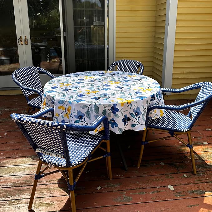 PURPLE LEAF Bistro Chairs Set of 2 French Hand-Woven Wicker Armchairs Outdoor - Image 2