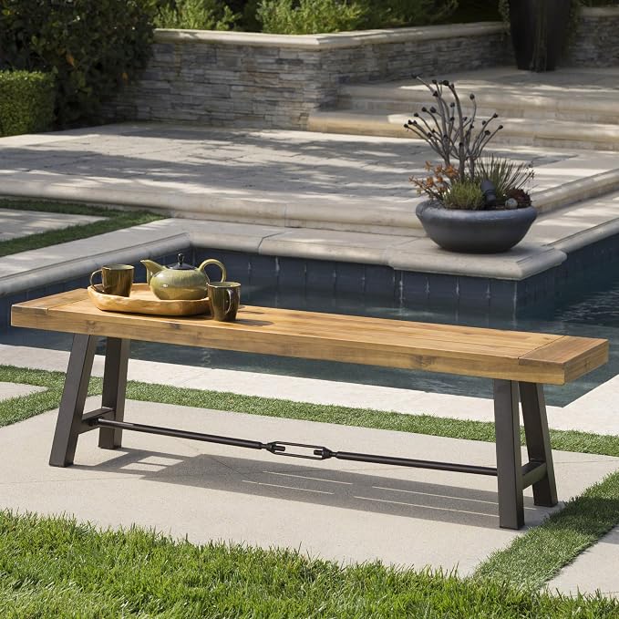 Christopher Knight Home Catriona Outdoor Acacia Wood Bench - Image 2