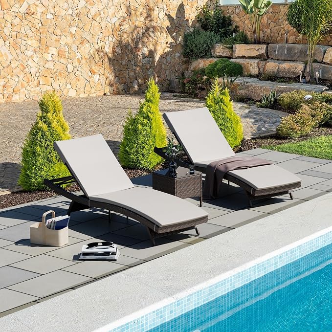 Pamapic Patio Chaise Lounge Set 1 Piece, Patio Lounge Chair - Image 4