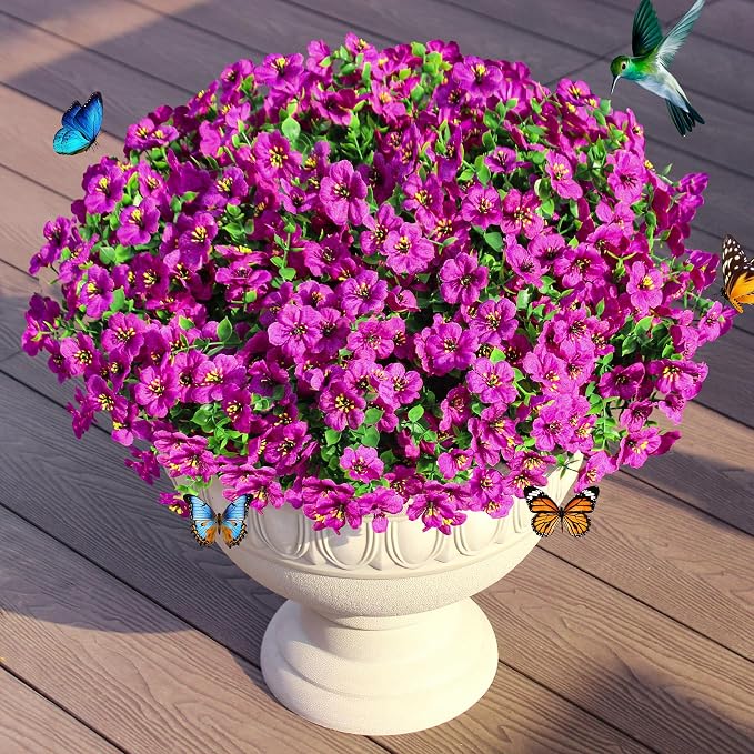 Artificial Flowers for Outdoors Faux Outside Plants Spring Summer Decorations by JAKY-Global