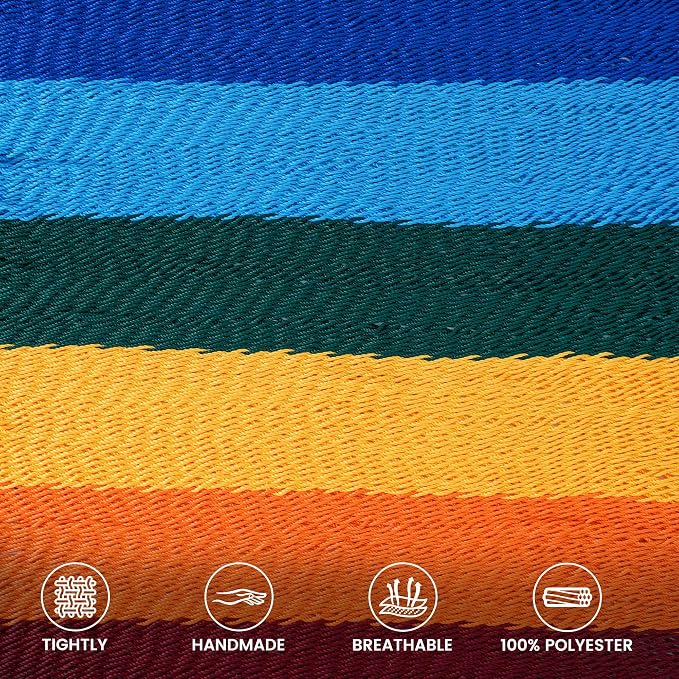 Lazy Daze Hammocks 10.5 FT Double 2 Person Caribbean Rope Hammock, Hand Woven - Image 3
