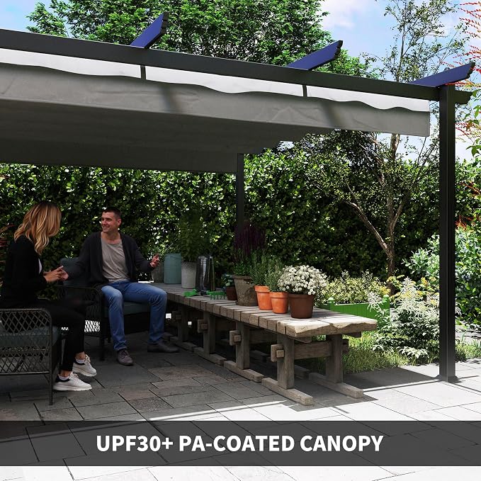 Outsunny 13' x 13' Retractable Pergola Canopy - Image 5