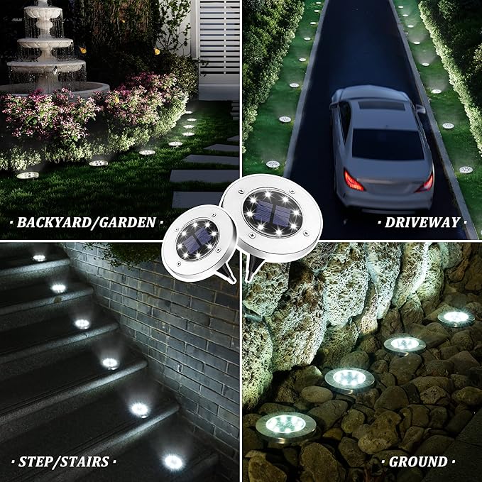 SOLPEX Solar Lights Outdoor Waterproof, 12 Pack Solar Ground Lights, Solar - Image 2