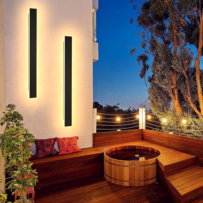 Outdoor Wall Light LED Long Wall Sconce 31.5in Ip65 Waterproof Black Modern - Image 2