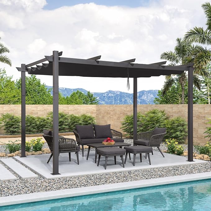 PURPLE LEAF 10' X 13' Outdoor Retractable Pergola - Image 2