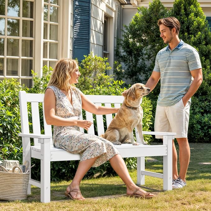 YITAHOME Garden Bench, All Weather Outdoor Bench - Image 3