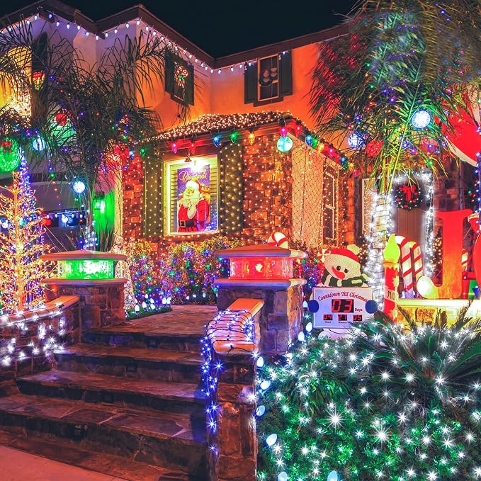 KNONEW 600ft 1500 LED String Lights Outdoor Christmas Lights 8 Modes & Timer - Image 7