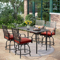 PHI VILLA Patio Bar set for 4, Outdoor Swivel Bar Chairs by PHIVILLAThepioneerofcomfortablehouseholdsupplies