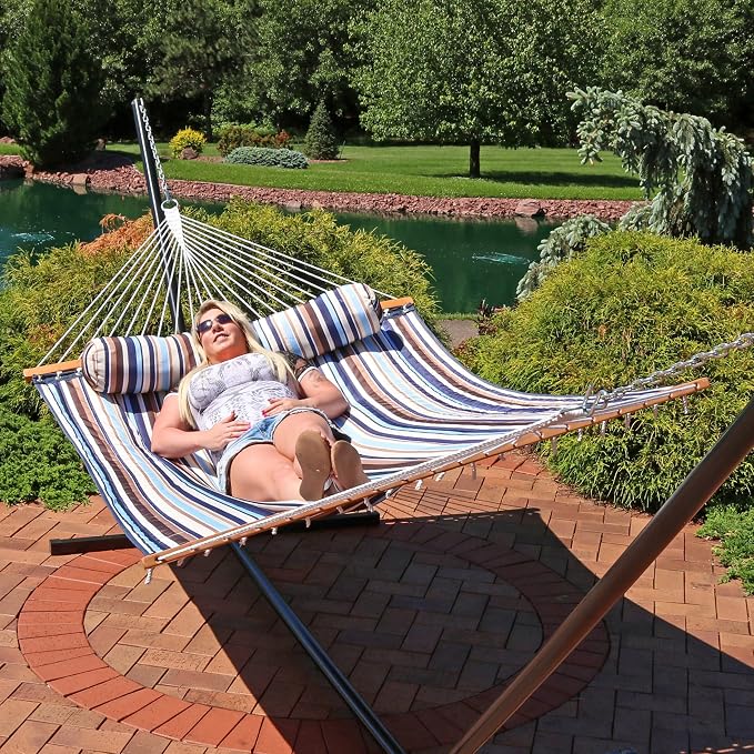 Sunnydaze Quilted Outdoor Hammock - Image 8