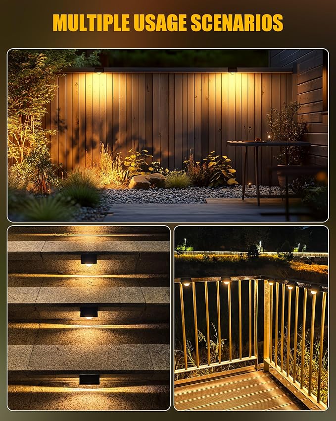 Brightown Solar Step Lights for Outside, 4 Pack Solar Stair Lights Outdoor - Image 7