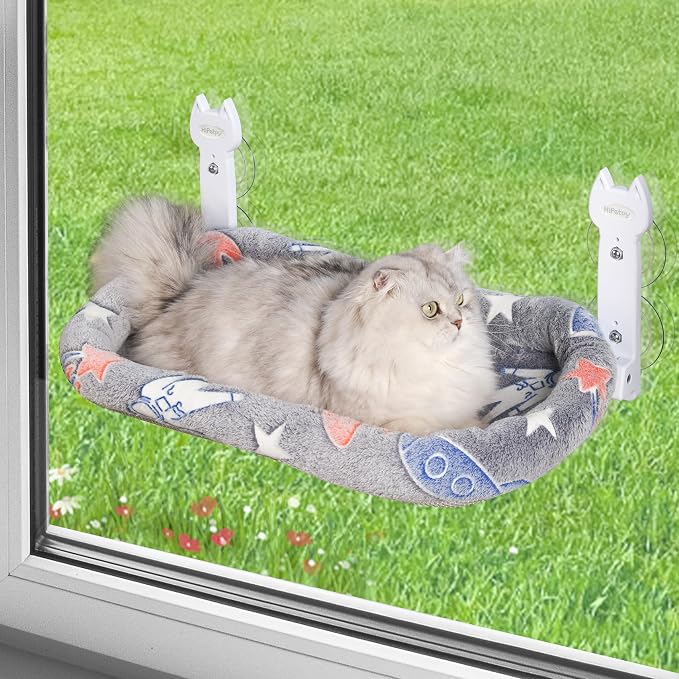Cat Window Perch, Glow in The Dark Foldable Cat Hammock by HiPetpy