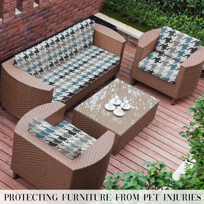 8Pcs Outdoor Cushion Covers, Patio Cushion Covers, Stretch Elastic Slipcovers - Image 6