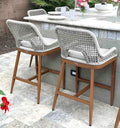 PURPLE LEAF Counter Height Bar Stools Set of 2 Outdoor Bar Chair by PURPLELEAF