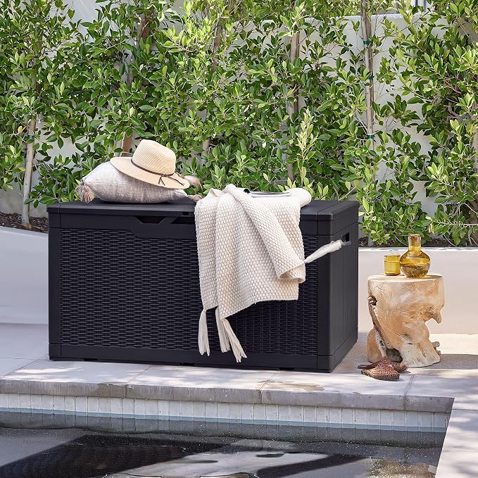 Devoko 97 Gallon Deck Box, Waterproof Resin Outdoor Storage Box - Image 2