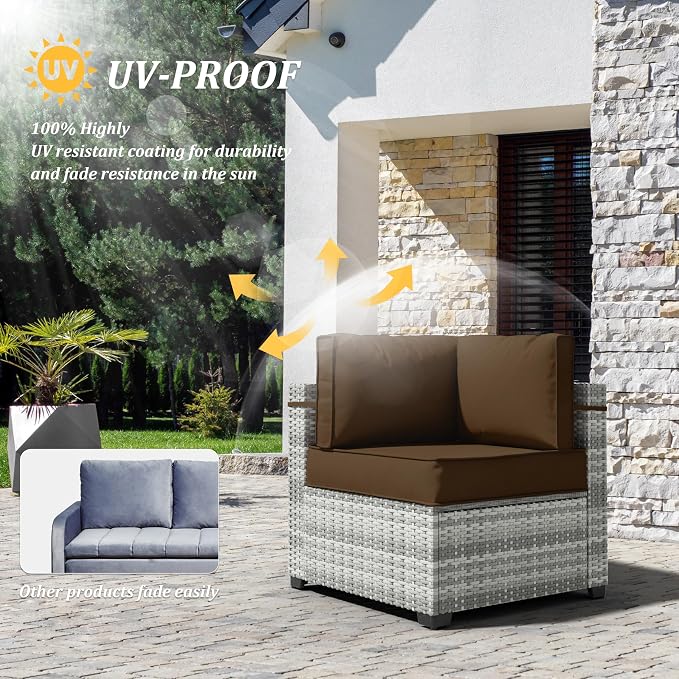 14 Pcs Outdoor Cushion Covers Patio Cushion Slipcovers Replacement Splash Proof - Image 5