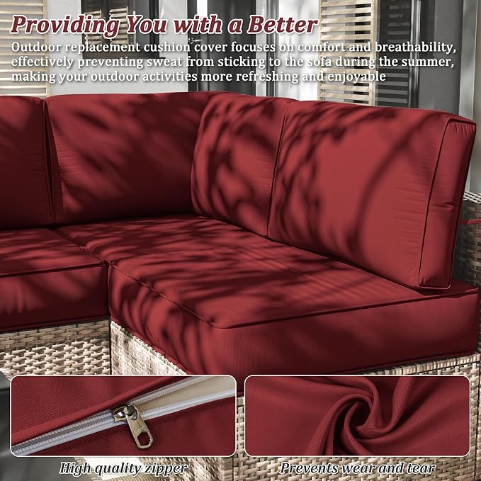 14 Pcs Outdoor Cushion Slipcovers Outdoor Patio Cushion Covers Replacement - Image 4