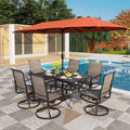 PHI VILLA Swivel Chair Patio Dining Set by PHIVILLAThepioneerofcomfortablehouseholdsupplies