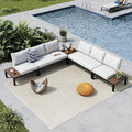MFSTUDIO 5 Pieces Patio Furniture Set, Outdoor Metal Frame Patio Sectional Sofa by MFSTUDIO