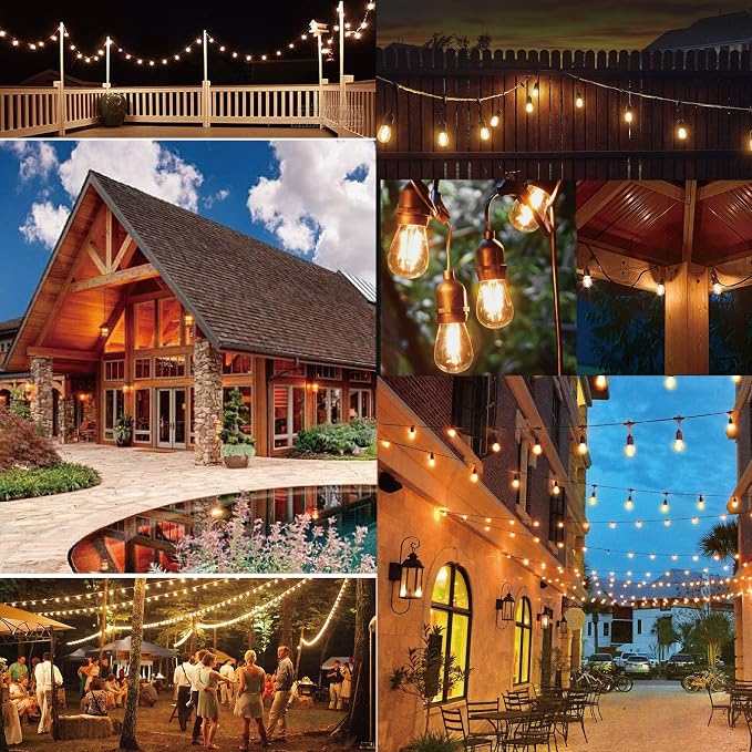 Outdoor String Lights LED 100FT Commercial Grade Heavy Duty Light String Lights - Image 7