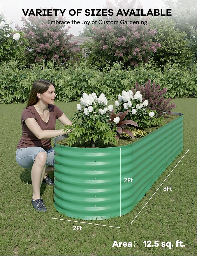 GarveeLife 8x2x2 ft Galvanized Raised Garden Bed - Image 3