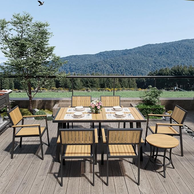 Pamapic 8-Piece Patio Dining Set，Outdoor Aluminum Furniture Set - Image 6