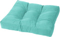 Cushion Source Tufted Ottoman Cushions, Sunbrella Perspective Bliss Breeze by CushionSource