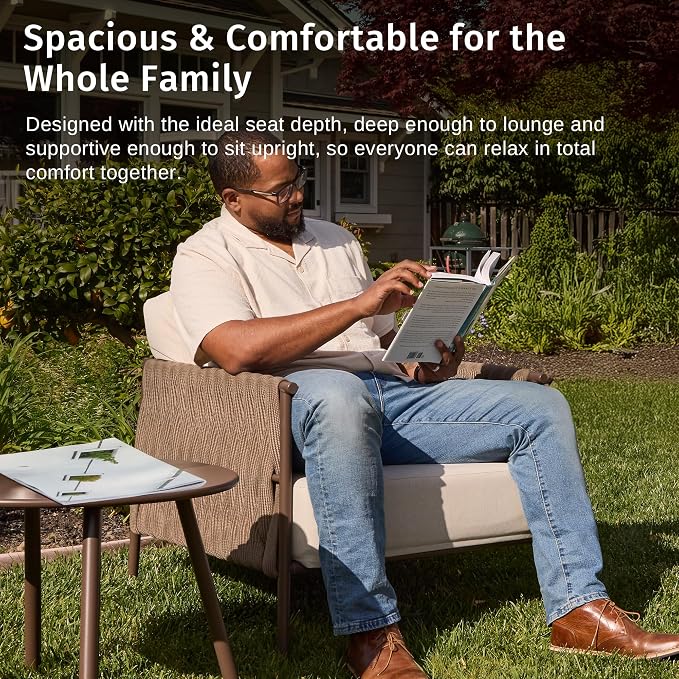 East Oak 3-Piece Patio Furniture Set | Armchairs & Coffee Table | Outdoor - Image 6
