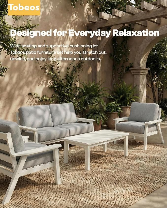 Patio Furniture Set, HDPE Outdoor Sofa Set - Image 7