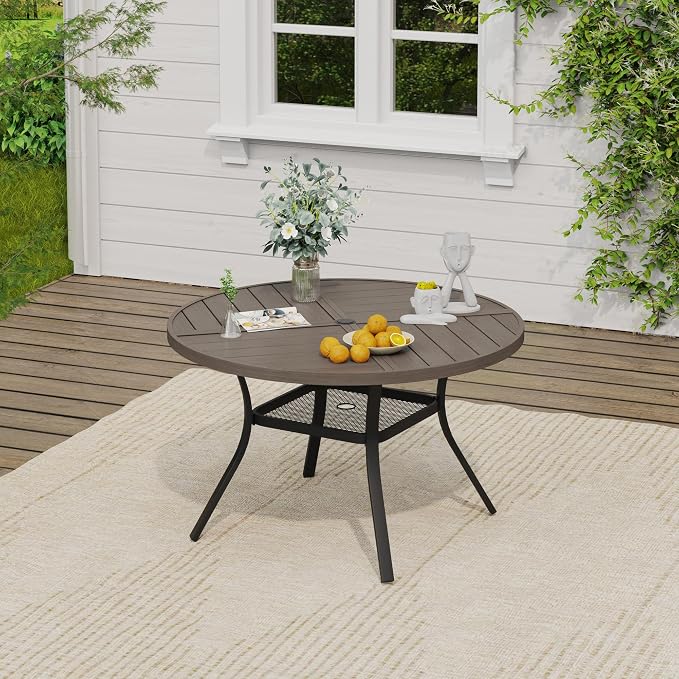 VICLLAX 40.6" Round Outdoor Table, Patio Dining Table - Image 2