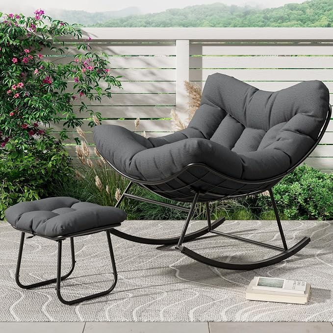 GarveeLife Oversized Papasan Rocking Chair - Image 3