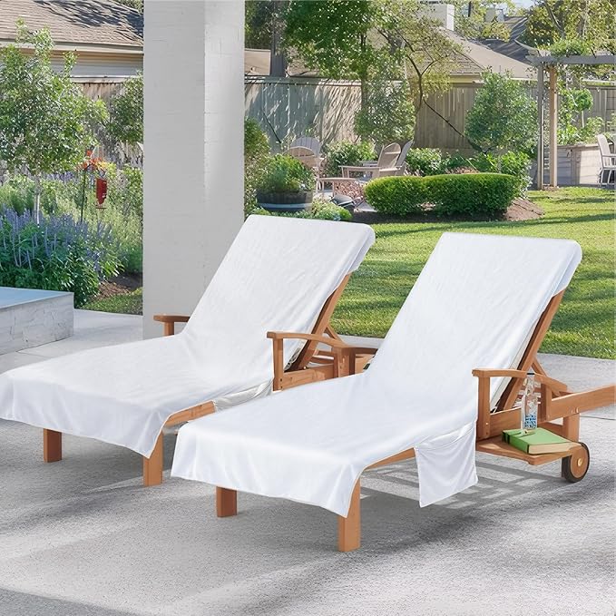 Super Soft & Thick Lounge Chair Towel Cover, Chaise Lounge Cover - Image 2