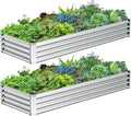 2PCS 8x2x1FT Galvanized Raised Garden Bed, Galvanized Planter Raised Garden by AyenGuard