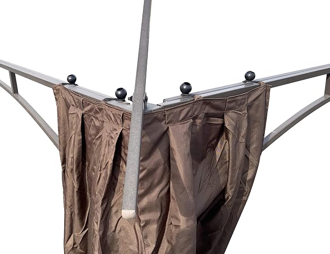 APEX GARDEN 4 Poles Brown Corner Curtain Set - Image 6