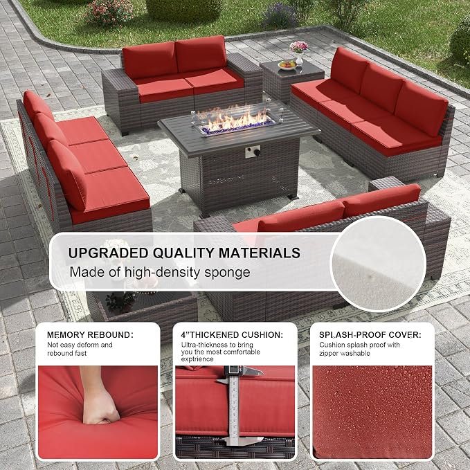 Kullavik 13 Pieces Outdoor Patio Furniture Set - Image 2