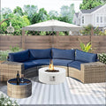 ECOTOUGE 9 Piece Outdoor Patio Half Moon Furniture, Patio Sectional by ECOTOUGE