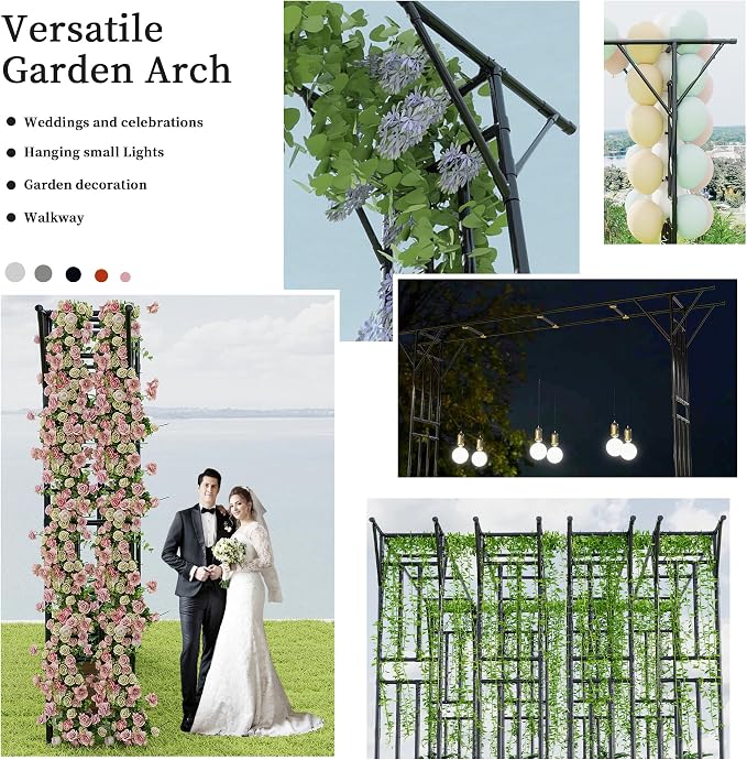 Flat Top Garden Arch Trellis 11FT x 9FT, Super Large Arbor Trellis - Image 7
