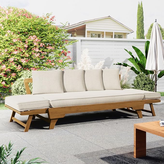Merax Outdoor Patio Daybed Sofa, 3-Seat Sofa - Image 2