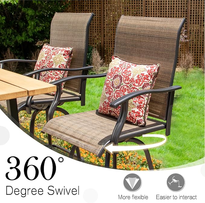 Sophia & William Outdoor Bar Set, Patio Bar Table and Chairs Set, Bar Height - Image 2