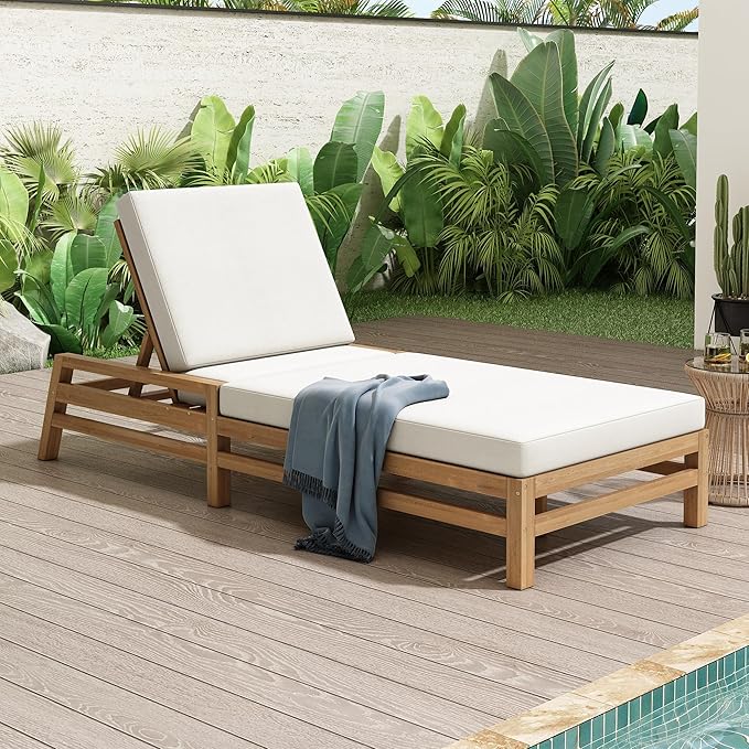 LUMISOL Patio Chaise Lounge Chair, 5-Position Adjustable Outdoor Chaise Lounge by LUMISOL