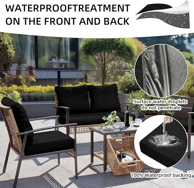 12Pcs Outdoor Cushion Covers, Patio Cushion Covers, Stretch Elastic Slipcovers - Image 4