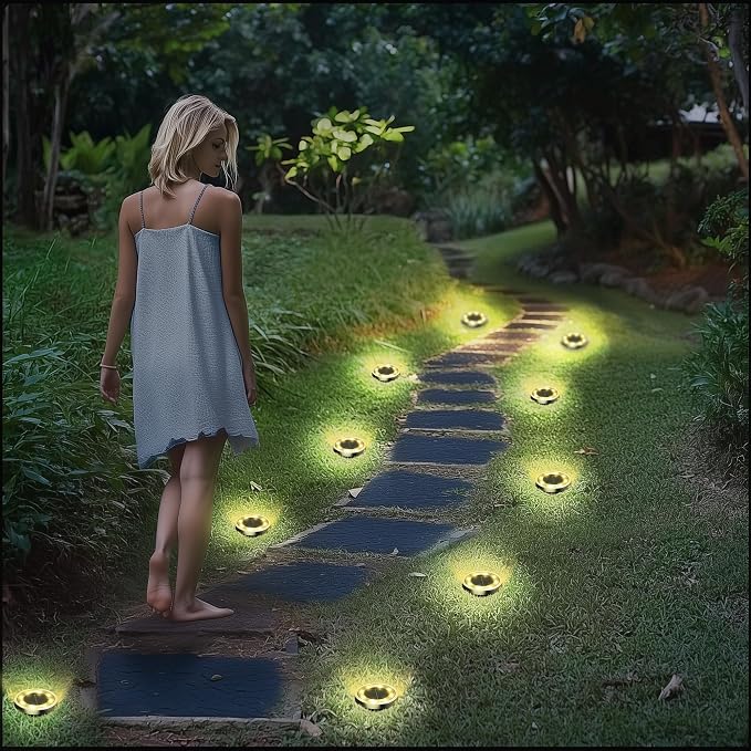 INCX Solar Ground Lights, 20 Pack Solar Lights Outdoor Waterproof, Solar Garden - Image 4
