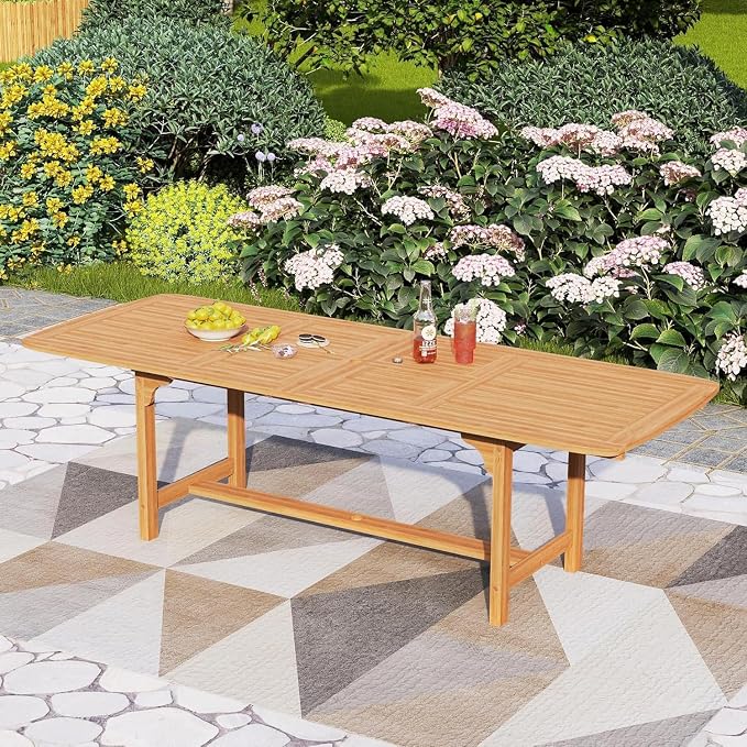 PHI VILLA Outdoor Acacia Wood Dining Table by PHIVILLAThepioneerofcomfortablehouseholdsupplies