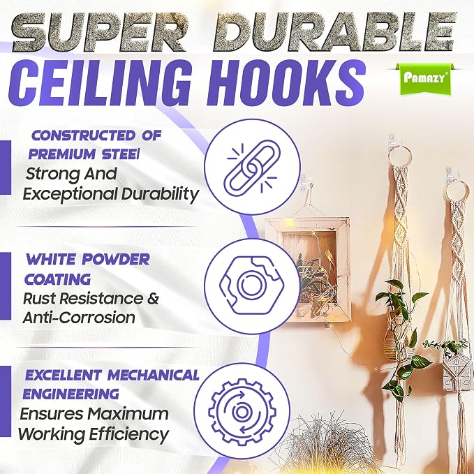 200LBS 8Pcs Rotatable Ceiling Hooks - Image 4