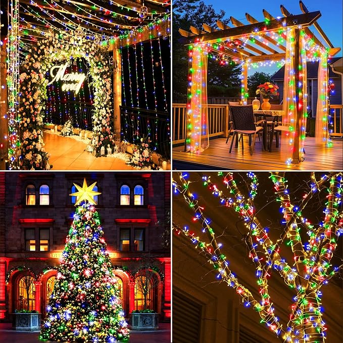 KNONEW 197FT 500 LED Christmas String Lights Outdoor Color Changing 11 Modes - Image 7