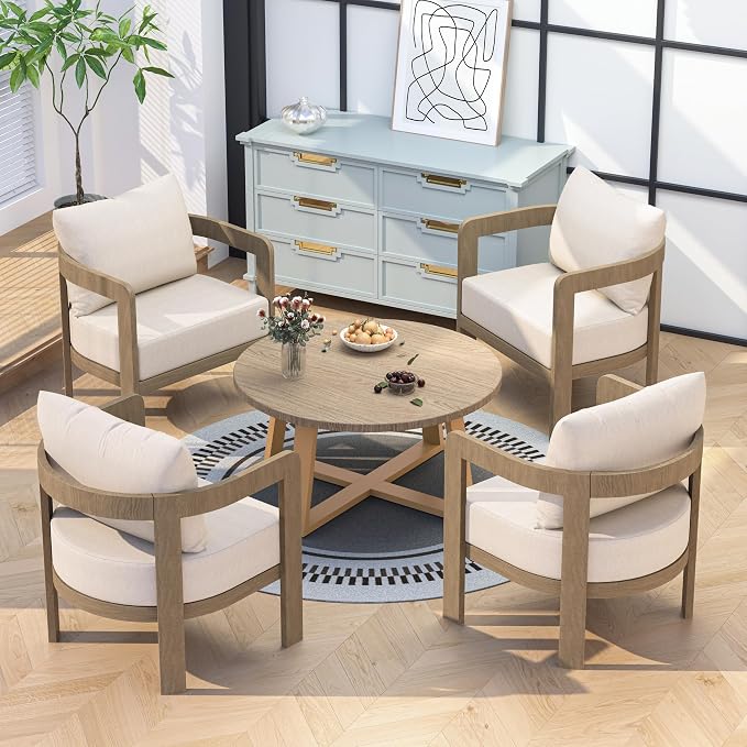 Outdoor Patio Furniture Set, 5 Pieces Modern Metal Patio Conversation Set - Image 7
