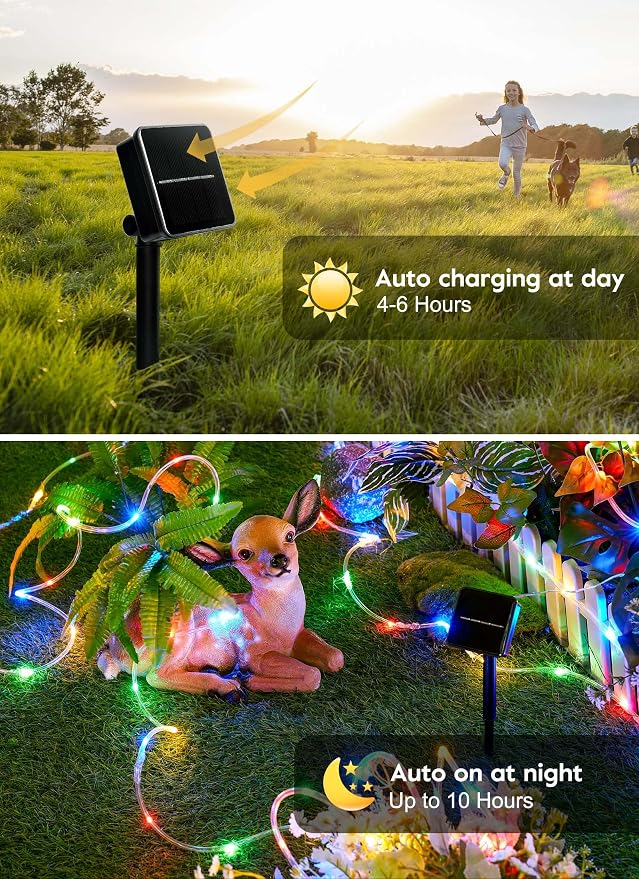 Brightown Solar Rope Lights, Solar Powered Fairy Lights - Image 4