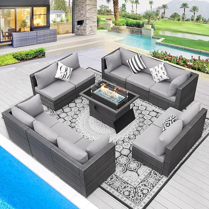 BULEXYARD 11 Piece High Back Outdoor Patio Set by BULEXYARDFURNITURE