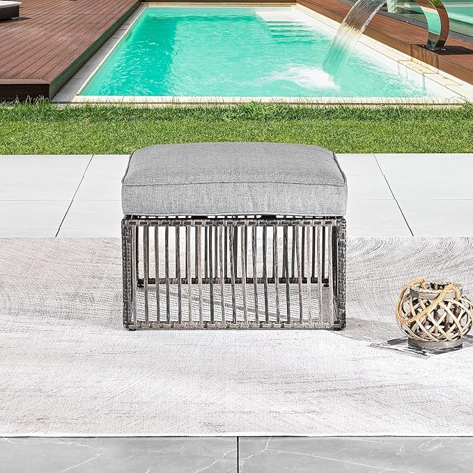 LOKATSE Home Patio Footstool Outdoor Ottoman - Image 6