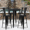 Flash Furniture Callum Commercial Grade 30" Round Black Metal Indoor-Outdoor by FlashFurniture